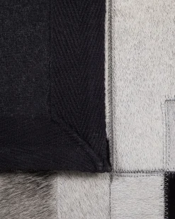 Beliani Matto Lehmannahka Musta/Harmaa 160 X 230 Cm Efirli Best