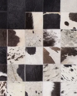 Beliani Matto Lehmannahka Musta/Valkoinen 160 X 230 Cm Kemah Sale