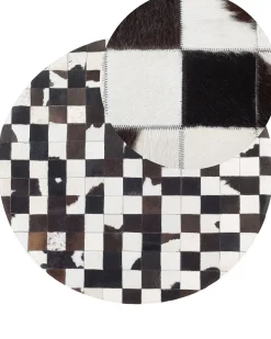 Beliani Matto Lehmannahka Mustavalkoinen 140 Cm Bergama Hot