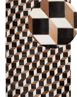 Beliani Matto Lehmannahka Ruskea 140 X 200 Cm Alpkoy Flash Sale