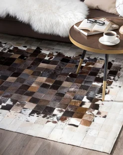 Beliani Matto Lehmannahka Ruskea/Beige 160 X 230 Cm Okculu Discount