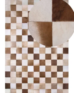 Beliani Matto Lehmannahka Ruskea/Beige 160 X 230 Cm Solmaz Shop