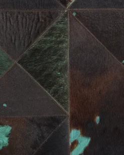 Beliani Matto Lehmannahka Ruskea/Turkoosi 160 X 230 Cm Atalan Cheap