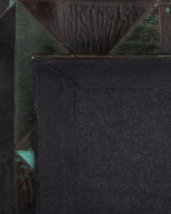 Beliani Matto Lehmannahka Ruskea/Turkoosi 160 X 230 Cm Atalan Cheap