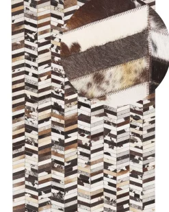 Beliani Matto Lehmannahka Ruskea/Valkoinen 160 X 230 Cm Akyele Clearance