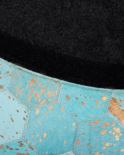 Beliani Matto Lehmannahka Turkoosi 140 Cm Zeytin Best