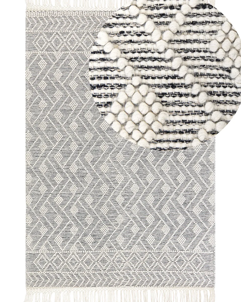 Beliani Matto Musta/Valkoinen 160 X 230 Cm Kavak Online