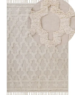 Beliani Matto Puuvilla Beige 160 X 230 Cm Suluova Best Sale