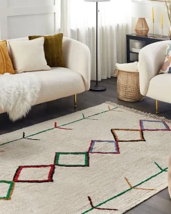 Beliani Matto Puuvilla Beige 160 X 230 Cm Cetmi Sale