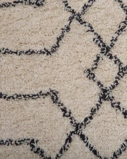 Beliani Matto Puuvilla Beige/Musta 160 X 230 Cm Maltepe Clearance