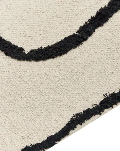 Beliani Matto Puuvilla Beige/Musta 160 X 230 Cm Konur Flash Sale