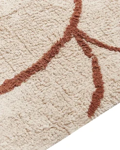 Beliani Matto Puuvilla Beige/Ruskea 200 X 200 Cm Avdan New