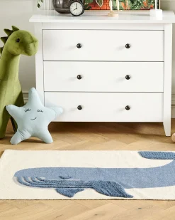 Beliani Matto Puuvilla Beige/Sininen 80 X 150 Cm Selai Online