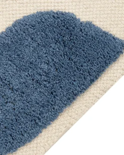 Beliani Matto Puuvilla Beige/Sininen 80 X 150 Cm Selai Online