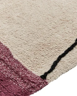 Beliani Matto Puuvilla Beige/Vaaleanpunainen 160 X 230 Cm Afsar Clearance