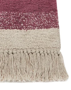 Beliani Matto Puuvilla Beige/Vaaleanpunainen 160 X 230 Cm Afsar Clearance