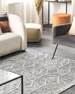 Beliani Matto Puuvilla Harmaa/Beige 160 X 230 Cm Edremit Hot