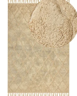 Beliani Matto Puuvilla Hiekanruskea 160 X 230 Cm Sanliurfa Outlet