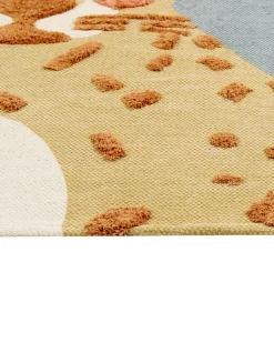 Beliani Matto Puuvilla Keltainen/Harmaa 80 X 150 Cm Tangse Best