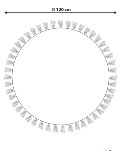 Beliani Matto Puuvilla Kermanvalkoinen/Vihrea O 120 Cm Irice Best