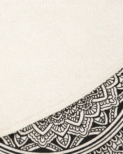 Beliani Matto Puuvilla Kermanvalkoinen/Musta O 120 Cm Hizan Online