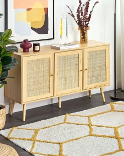 Beliani Matto Puuvilla Luonnonvalkoinen/Keltainen 160 X 230 Cm Beyler Cheap