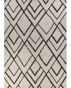 Beliani Matto Puuvilla Luonnonvalkoinen/Tummanvihrea 160 X 230 Cm Yesilkoy Hot