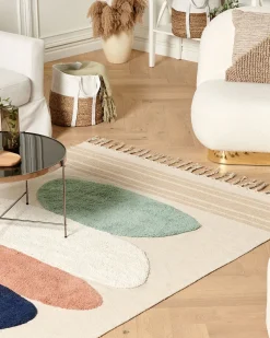 Beliani Matto Puuvilla Monivarinen 160 X 230 Cm Zeynak New