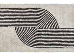 Beliani Matto Puuvilla Musta/Valkoinen 140 X 200 Cm Bareli Flash Sale