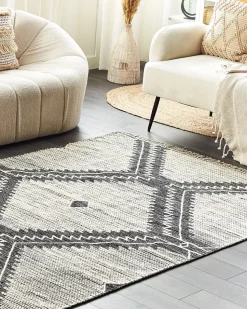 Beliani Matto Puuvilla Musta/Valkoinen 160 X 230 Cm Arbaa Best Sale