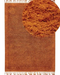 Beliani Matto Puuvilla Oranssi 140 X 200 Cm Bitlis Fashion