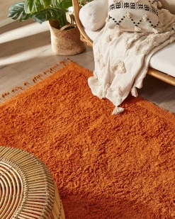 Beliani Matto Puuvilla Oranssi 140 X 200 Cm Bitlis Fashion