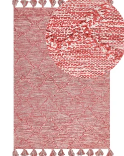 Beliani Matto Puuvilla Punainen 160 X 230 Cm Nigde Flash Sale