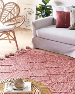 Beliani Matto Puuvilla Punainen 160 X 230 Cm Nigde Flash Sale