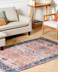 Beliani Matto Puuvilla Punainen/Sininen 140 X 200 Cm Kurin New