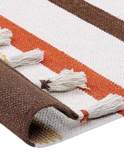 Beliani Matto Puuvilla Ruskea/Beige 160 X 230 Cm Hisarli Discount