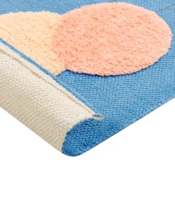 Beliani Matto Puuvilla Sininen 80 X 150 Cm Balabang New