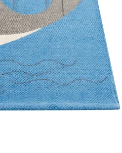 Beliani Matto Puuvilla Sininen 80 X 150 Cm Balabang New