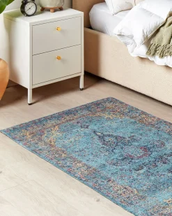 Beliani Matto Puuvilla Sininen 160 X 230 Cm Kansu Shop