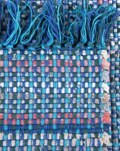 Beliani Matto Puuvilla Sininen 140 X 200 Cm Besni Cheap