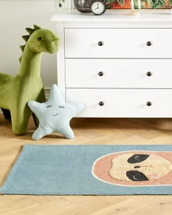 Beliani Matto Puuvilla Sininen/Oranssi 80 X 150 Cm Isak Shop