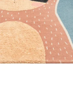 Beliani Matto Puuvilla Sininen/Oranssi 80 X 150 Cm Isak Shop