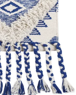 Beliani Matto Puuvilla Vaalea Beige/Sininen 140 X 200 Cm Manavgat Online