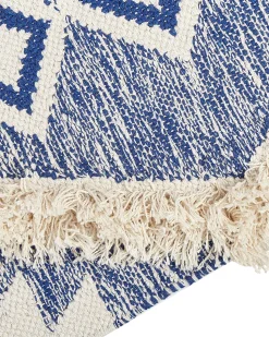 Beliani Matto Puuvilla Vaalea Beige/Sininen 140 X 200 Cm Manavgat Online