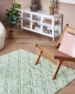 Beliani Matto Puuvilla Vaaleanvihrea 160 X 230 Cm Hatay New