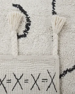 Beliani Matto Puuvilla Valkoinen/Musta 160 X 230 Cm Khouribga Shop