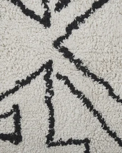 Beliani Matto Puuvilla Valkoinen/Musta 160 X 230 Cm Khouribga Shop