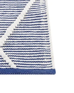 Beliani Matto Puuvilla Valkoinen/Sininen 80 X 150 Cm Synopa Hot