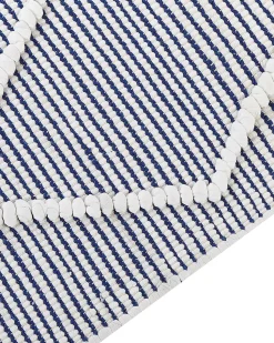 Beliani Matto Puuvilla Valkoinen/Sininen 80 X 150 Cm Synopa Hot