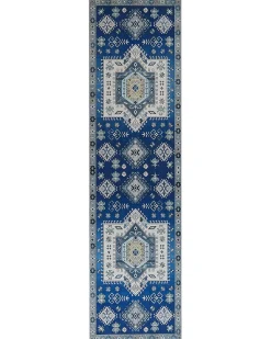 Beliani Matto Sininen/Beige 80 X 300 Cm Parvakadli Shop